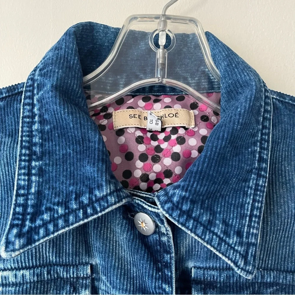 SEE‎ BY CHLOE corduroy blue short jacket
